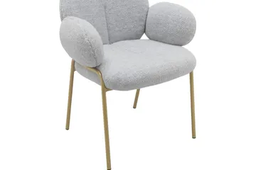 Matstol Iwama Set om 2 Ljusgrå Teddy - Ljusgrå Teddy - Möbler - Fåtölj & stolar - Matstol & köksstol