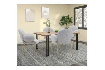 Matstol Iwama Set om 2 Ljusgrå Teddy - Ljusgrå Teddy - Möbler - Fåtölj & stolar - Matstol & köksstol