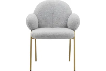 Matstol Iwama Set om 2 Ljusgrå Teddy - Ljusgrå Teddy - Möbler - Fåtölj & stolar - Matstol & köksstol