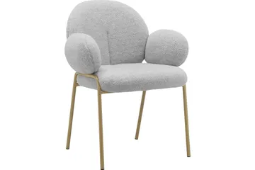 Matstol Iwama Set om 2 Ljusgrå Teddy - Ljusgrå Teddy - Möbler - Fåtölj & stolar - Matstol & köksstol