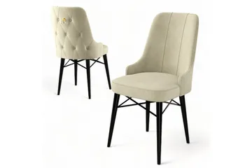 Matstol Jandela Grädde / Svart - Grädde / Svart - Möbler - Fåtölj & stolar - Matstol & köksstol