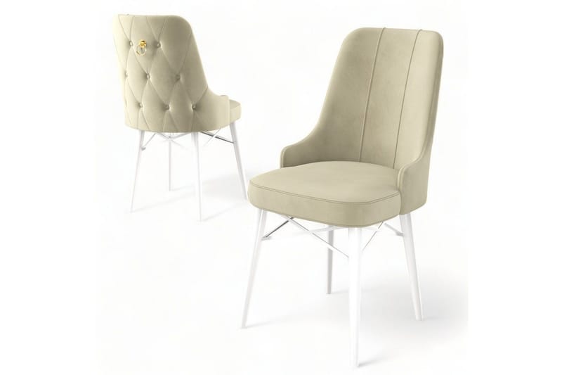 Matstol Jandela Gräddfärgad / Vit - Gräddfärgad / Vit - Möbler - Fåtölj & stolar - Matstol & köksstol