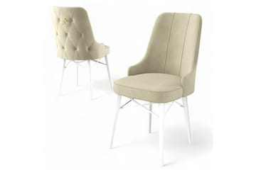 Matstol Jandela Gräddfärgad / Vit - Gräddfärgad / Vit - Möbler - Fåtölj & stolar - Matstol & köksstol