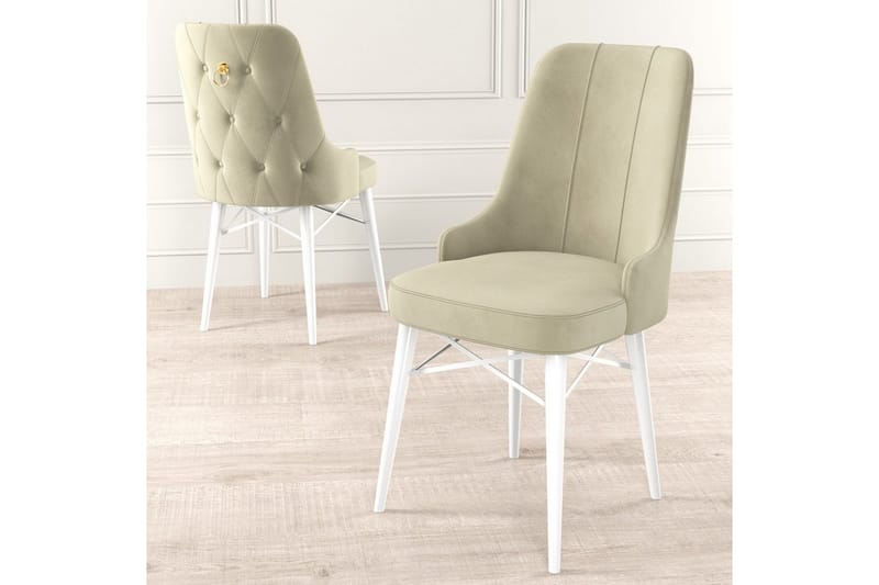 Matstol Jandela Gräddfärgad / Vit - Gräddfärgad / Vit - Möbler - Fåtölj & stolar - Matstol & köksstol