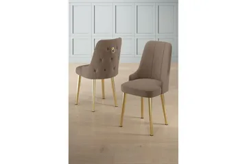 Matstol Jebi Cappuccino / guld - Cappuccino / guld - Möbler - Fåtölj & stolar - Matstol & köksstol