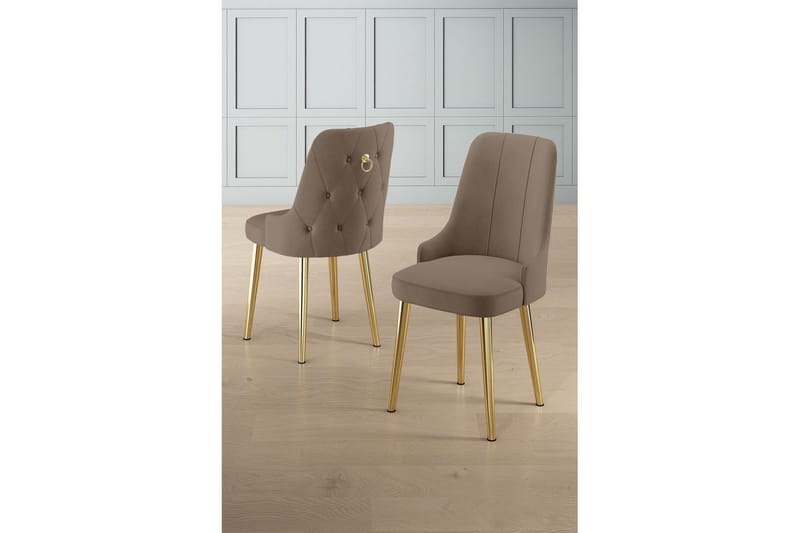 Matstol Jebi Cappuccino / guld - Cappuccino / guld - Möbler - Fåtölj & stolar - Matstol & köksstol