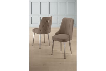 Matstol Jebi Cappuccino / krom - Cappuccino / krom - Möbler - Fåtölj & stolar - Matstol & köksstol