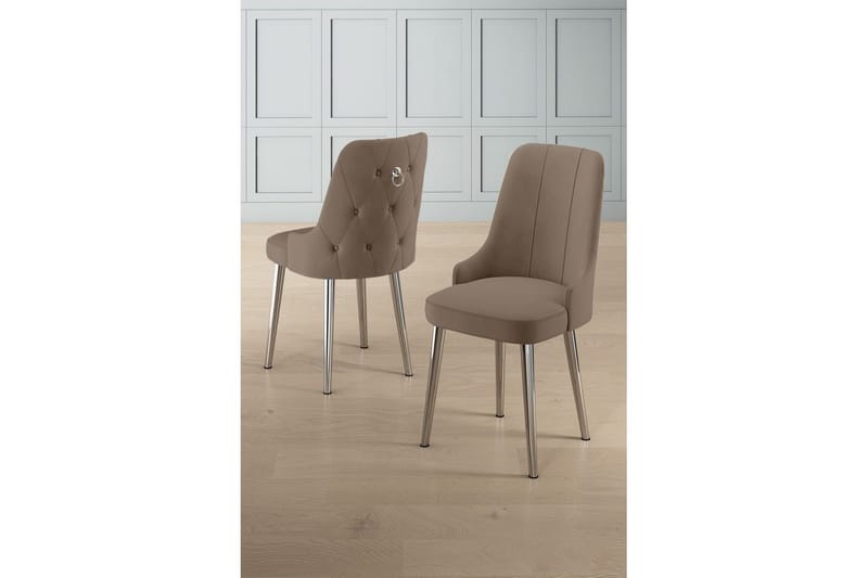 Matstol Jebi Cappuccino / krom - Cappuccino / krom - Möbler - Fåtölj & stolar - Matstol & köksstol
