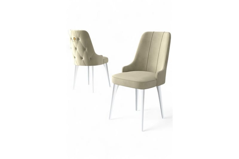 Matstol Jebi Gräddfärgad / Vit - Gräddfärgad / Vit - Möbler - Fåtölj & stolar - Matstol & köksstol