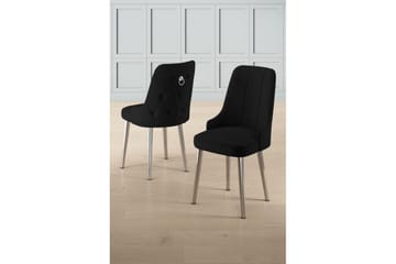Matstol Jebi Svart / Krom - Svart / Krom - Möbler - Fåtölj & stolar - Matstol & köksstol