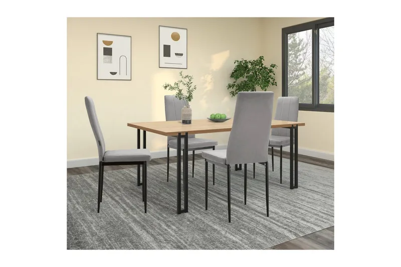 Matstol Kelly Grå, Sammet - Grå, Sammet - Möbler - Fåtölj & stolar - Matstol & köksstol