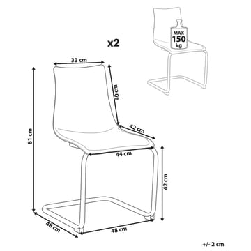 Matstol Marshall 2-pack - Vit, Silver - Möbler - Fåtölj & stolar - Matstol & köksstol
