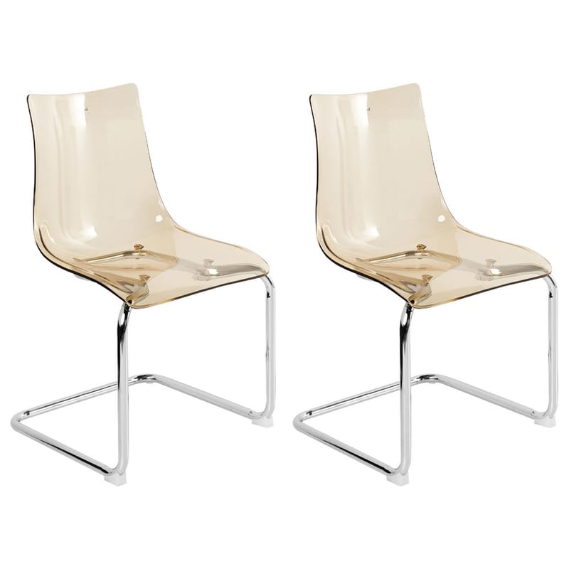 Matstol Marshall 2-pack, Transparent, Orange, Silver