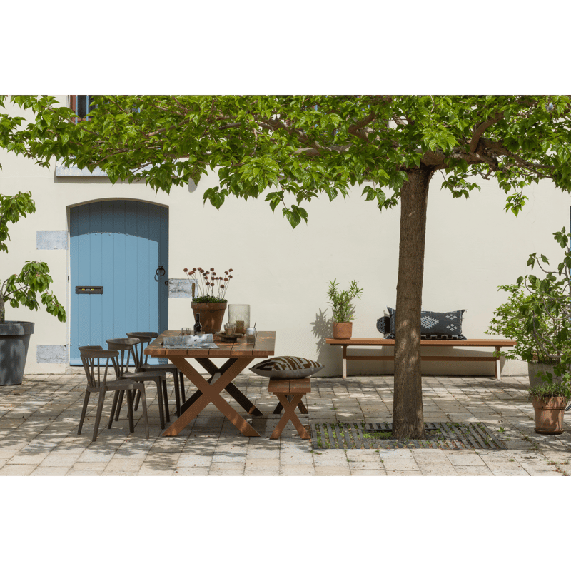 Matstol med ribbor Bliss Utomhus - Brun Melange - Möbler - Fåtölj & stolar - Matstol & köksstol