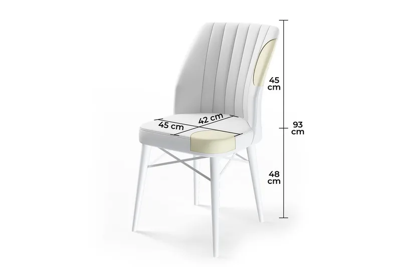Matstol Miraen Gräddfärgad / Vit - Gräddfärgad / Vit - Möbler - Fåtölj & stolar - Matstol & köksstol
