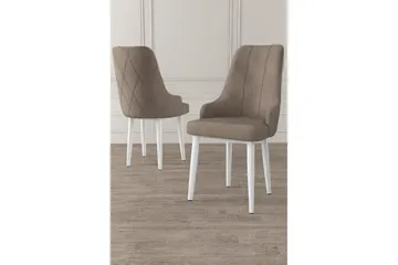 Matstol Mobarkar Cappuccino / vit - Cappuccino / vit - Möbler - Fåtölj & stolar - Matstol & köksstol