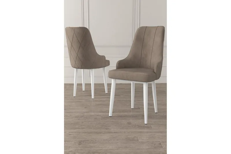 Matstol Mobarkar Cappuccino / vit - Cappuccino / vit - Möbler - Fåtölj & stolar - Matstol & köksstol