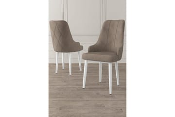 Matstol Mobarkar Cappuccino / vit - Cappuccino / vit - Möbler - Fåtölj & stolar - Matstol & köksstol