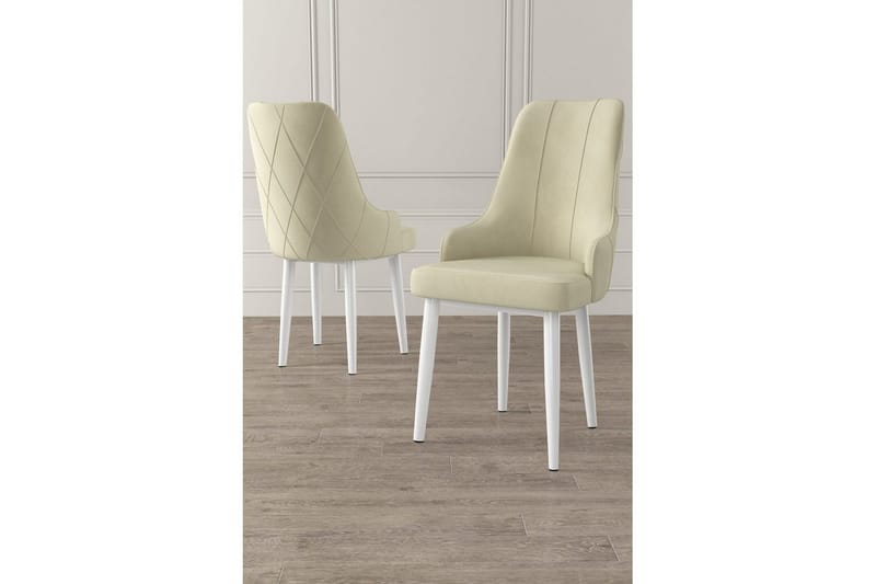 Matstol Mobarkar Gräddfärgad / Vit - Gräddfärgad / Vit - Möbler - Fåtölj & stolar - Matstol & köksstol