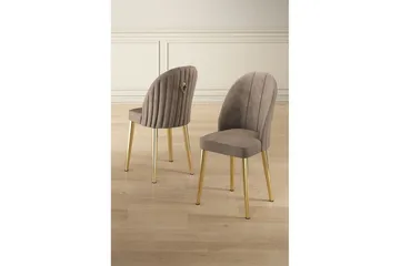 Matstol Orlen Cappuccino / guld - Cappuccino / guld - Möbler - Fåtölj & stolar - Matstol & köksstol