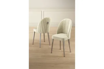 Matstol Orlen Grädde / Krom - Grädde / Krom - Möbler - Fåtölj & stolar - Matstol & köksstol