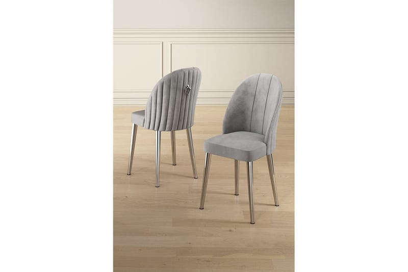 Matstol Orlen Grå / Krom - Grå / Krom - Möbler - Fåtölj & stolar - Matstol & köksstol
