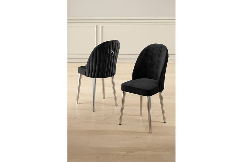 Matstol Orlen Svart / Krom - Svart / Krom - Möbler - Fåtölj & stolar - Matstol & köksstol