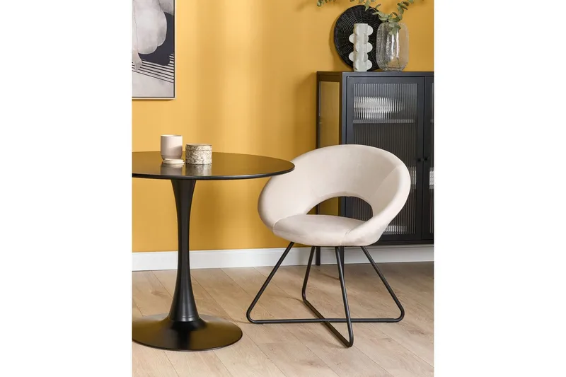 Matstol Rachel - Off-white, Svart - Möbler - Fåtölj & stolar - Fåtölj