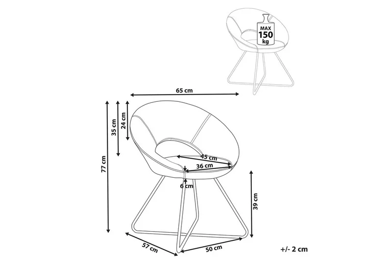 Matstol Rachel - Off-white, Svart - Möbler - Fåtölj & stolar - Matstol & köksstol