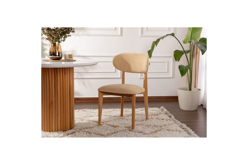 Matstol Sanroman Classic Beige / Ljus Ek - Beige / Ljus Ek - Möbler - Fåtölj & stolar - Matstol & köksstol