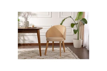 Matstol Sanroman Classic Beige / Ljus Ek - Beige / Ljus Ek - Möbler - Fåtölj & stolar - Matstol & köksstol