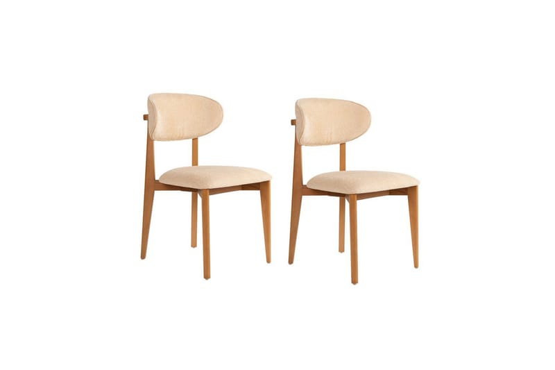 Matstol Sanroman Classic Beige / Mörk Ek - Beige / Mörk Ek - Möbler - Fåtölj & stolar - Matstol & köksstol