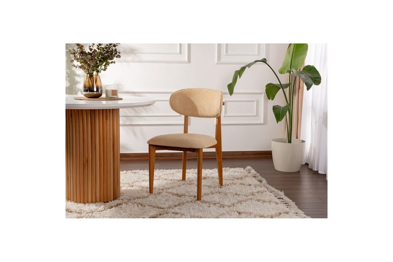 Matstol Sanroman Classic Beige / Mörk Ek - Beige / Mörk Ek - Möbler - Fåtölj & stolar - Matstol & köksstol