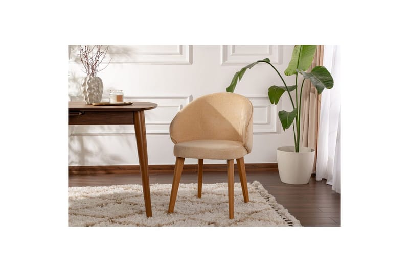 Matstol Sanroman Classic Beige / Mörk Ek - Beige / Mörk Ek - Möbler - Fåtölj & stolar - Matstol & köksstol