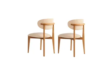 Matstol Sanroman Classic Beige / Mörk Ek - Beige / Mörk Ek - Möbler - Fåtölj & stolar - Matstol & köksstol