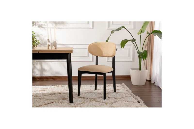 Matstol Sanroman Classic Beige / Svart - Beige / Svart - Möbler - Fåtölj & stolar - Matstol & köksstol