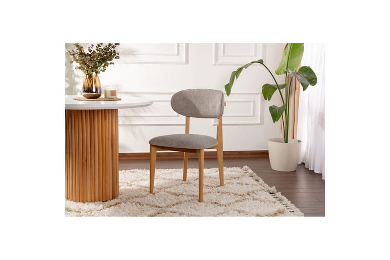 Matstol Sanroman Classic Grå / Ljus ek - Grå / Ljus ek - Möbler - Fåtölj & stolar - Matstol & köksstol