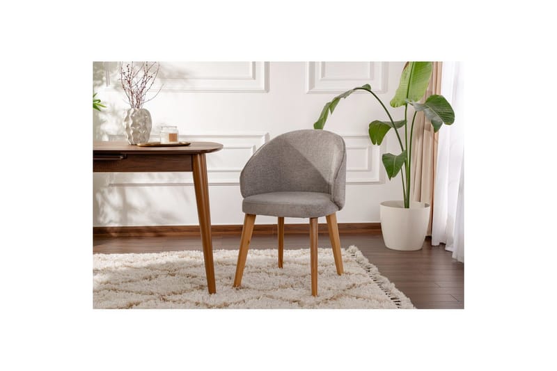 Matstol Sanroman Classic Grå / Ljus ek - Grå / Ljus ek - Möbler - Fåtölj & stolar - Matstol & köksstol