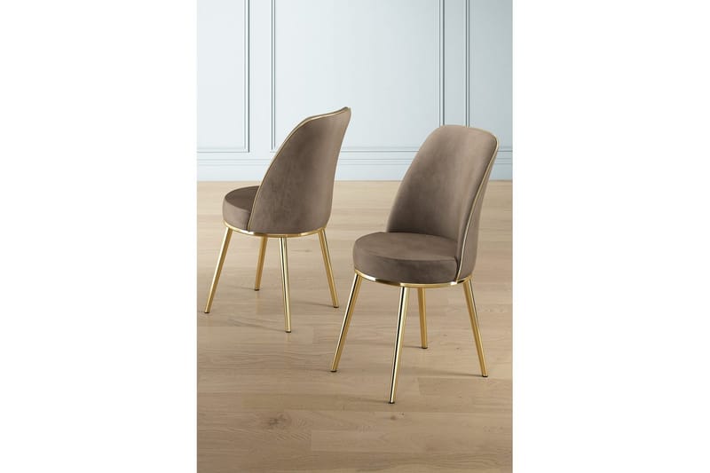 Matstol Sugako Cappuccino / guld - Cappuccino / guld - Möbler - Fåtölj & stolar - Matstol & köksstol