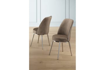 Matstol Sugako Cappuccino / krom - Cappuccino / krom - Möbler - Fåtölj & stolar - Matstol & köksstol