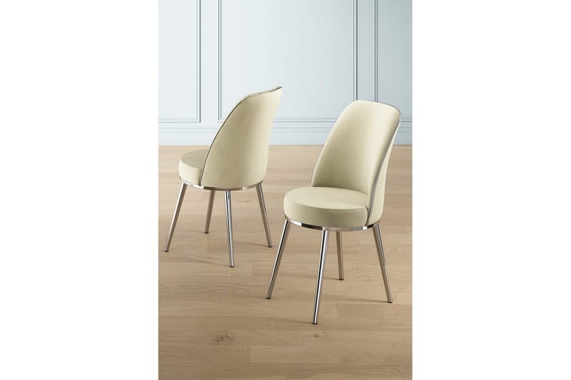 Matstol Sugako Grädde / Krom - Grädde / Krom - Möbler - Fåtölj & stolar - Matstol & köksstol