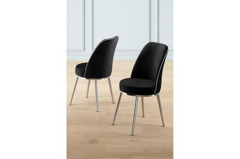 Matstol Sugako Svart / Krom - Svart / Krom - Möbler - Fåtölj & stolar - Matstol & köksstol