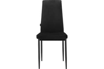 Matstol utan armstöd Loft24 Matstol Kelly Svart, Sammet Svart - Möbler - Fåtölj & stolar - Matstol & köksstol