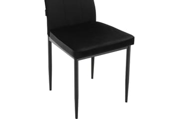 Matstol utan armstöd Loft24 Matstol Kelly Svart, Sammet Svart - Möbler - Fåtölj & stolar - Matstol & köksstol