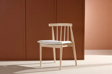 Matstol utan armstöd Peach Flora Dining Chair - Whitewash Legs / Beige Fabric Whitewash - Möbler - Fåtölj & stolar - Matstol & köksstol