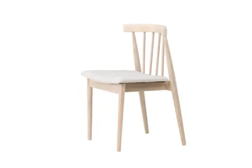 Matstol utan armstöd Peach Flora Dining Chair - Whitewash Legs / Beige Fabric Whitewash - Möbler - Fåtölj & stolar - Matstol & köksstol