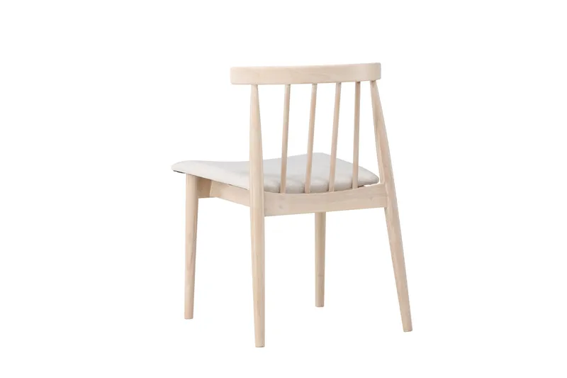 Matstol utan armstöd Peach Flora Dining Chair - Whitewash Legs / Beige Fabric Whitewash - Möbler - Fåtölj & stolar - Matstol & köksstol