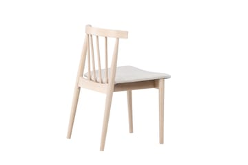 Matstol utan armstöd Peach Flora Dining Chair - Whitewash Legs / Beige Fabric Whitewash - Möbler - Fåtölj & stolar - Matstol & köksstol