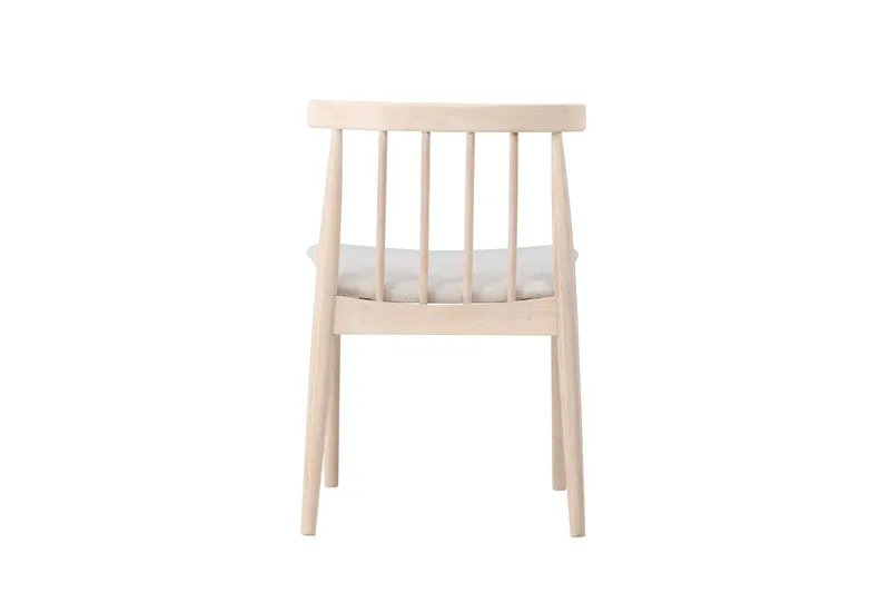 Matstol utan armstöd Peach Flora Dining Chair - Whitewash Legs / Beige Fabric Whitewash - Möbler - Fåtölj & stolar - Matstol & köksstol
