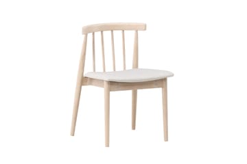 Matstol utan armstöd Peach Flora Dining Chair - Whitewash Legs / Beige Fabric Whitewash - Möbler - Fåtölj & stolar - Matstol & köksstol